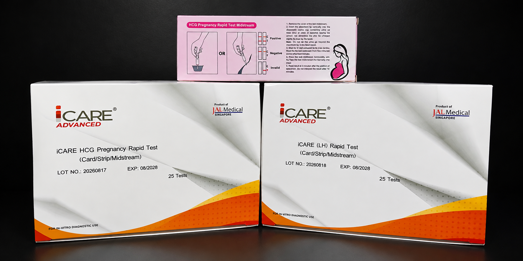 iCARE HCG Pregnancy Rapid Test (Card, Stip, Midstream)